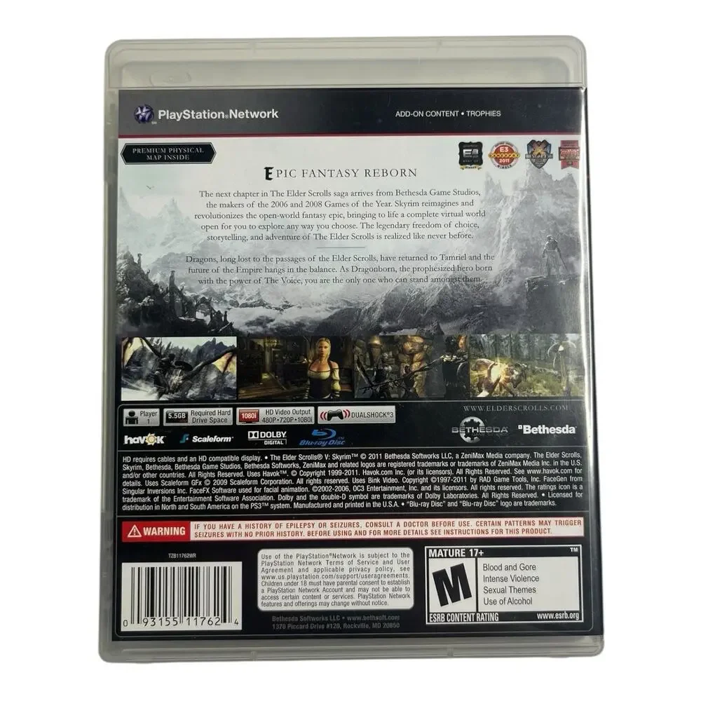 Playstation 3 PS3 Video Game Battlefield Hardline‎ Crysis 2 Skyrim Bundle Lot 3